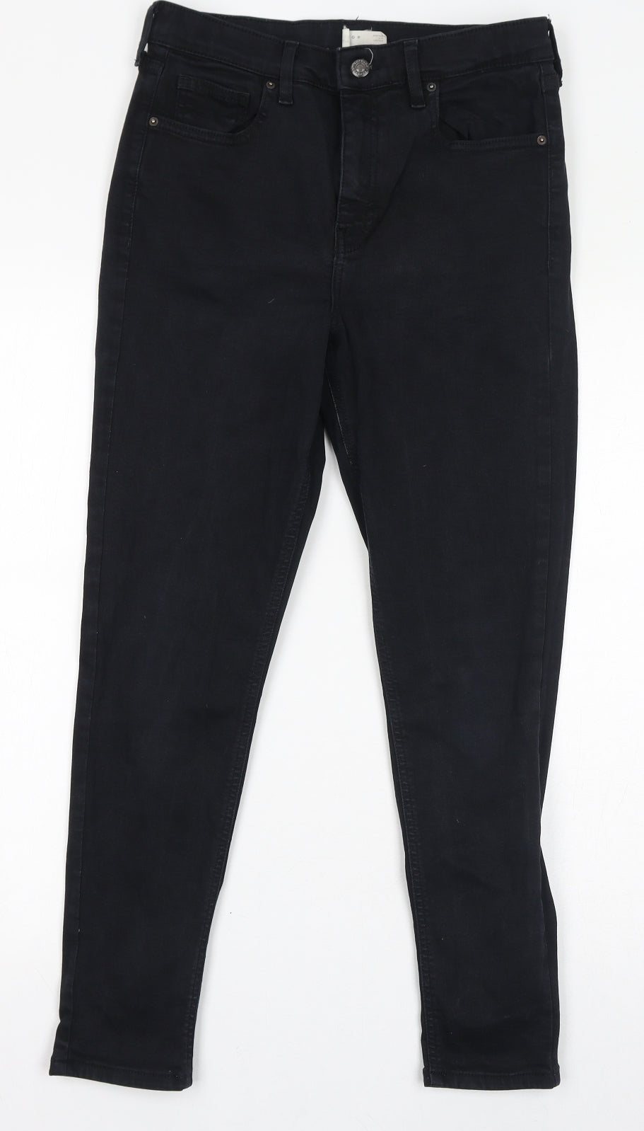 Topshop Womens Black Cotton Skinny Jeans Size 30 in L30 in Regular Zip