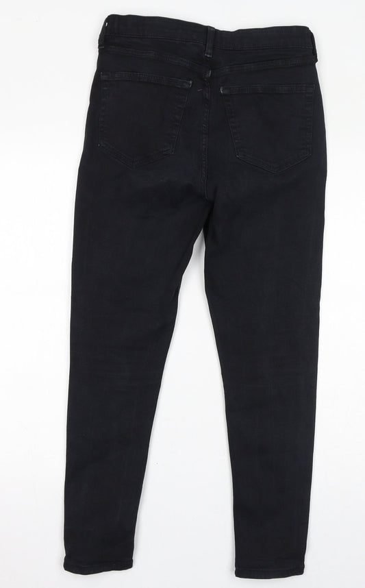 Topshop Womens Black Cotton Skinny Jeans Size 30 in L30 in Regular Zip