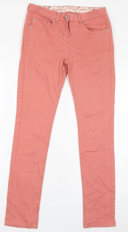 Heritage Womens Pink Cotton Skinny Jeans Size 10 L30 in Regular Zip