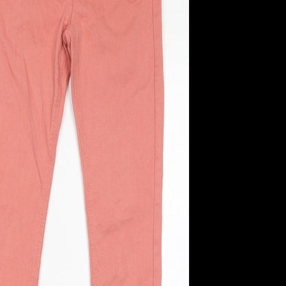 Heritage Womens Pink Cotton Skinny Jeans Size 10 L30 in Regular Zip