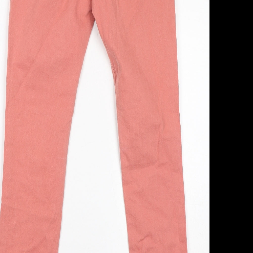 Heritage Womens Pink Cotton Skinny Jeans Size 10 L30 in Regular Zip