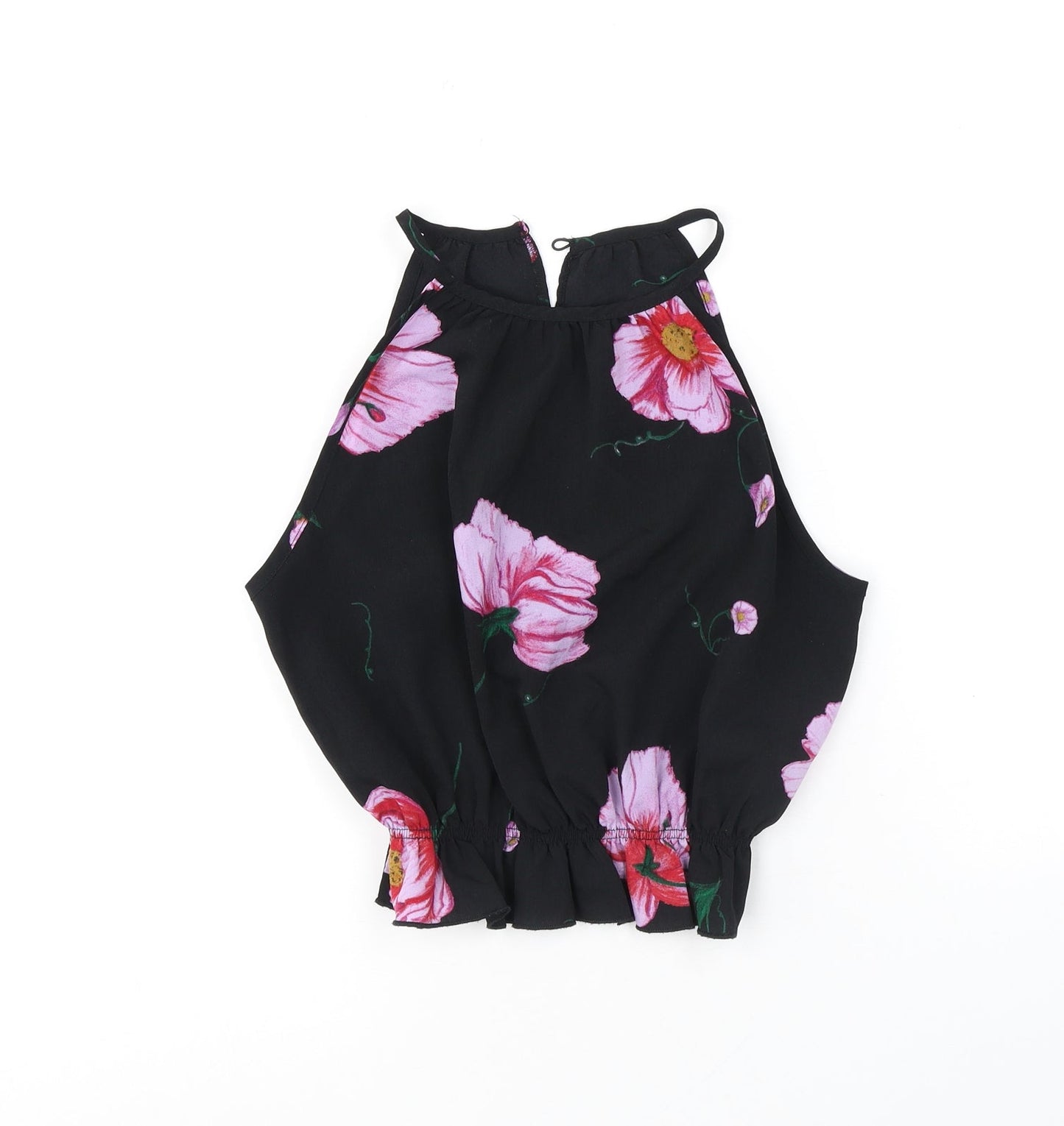 Womens UK Size XS Terranova Black Cropped Tank