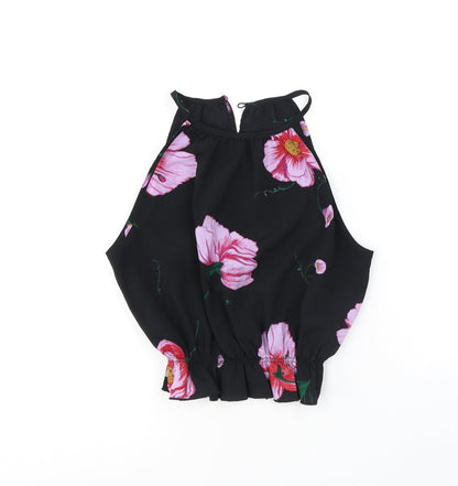 Womens UK Size XS Terranova Black Cropped Tank