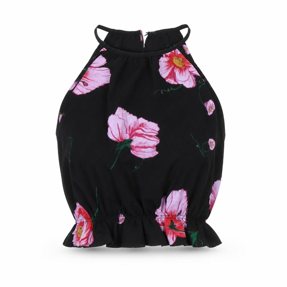 Womens UK Size XS Terranova Black Cropped Tank