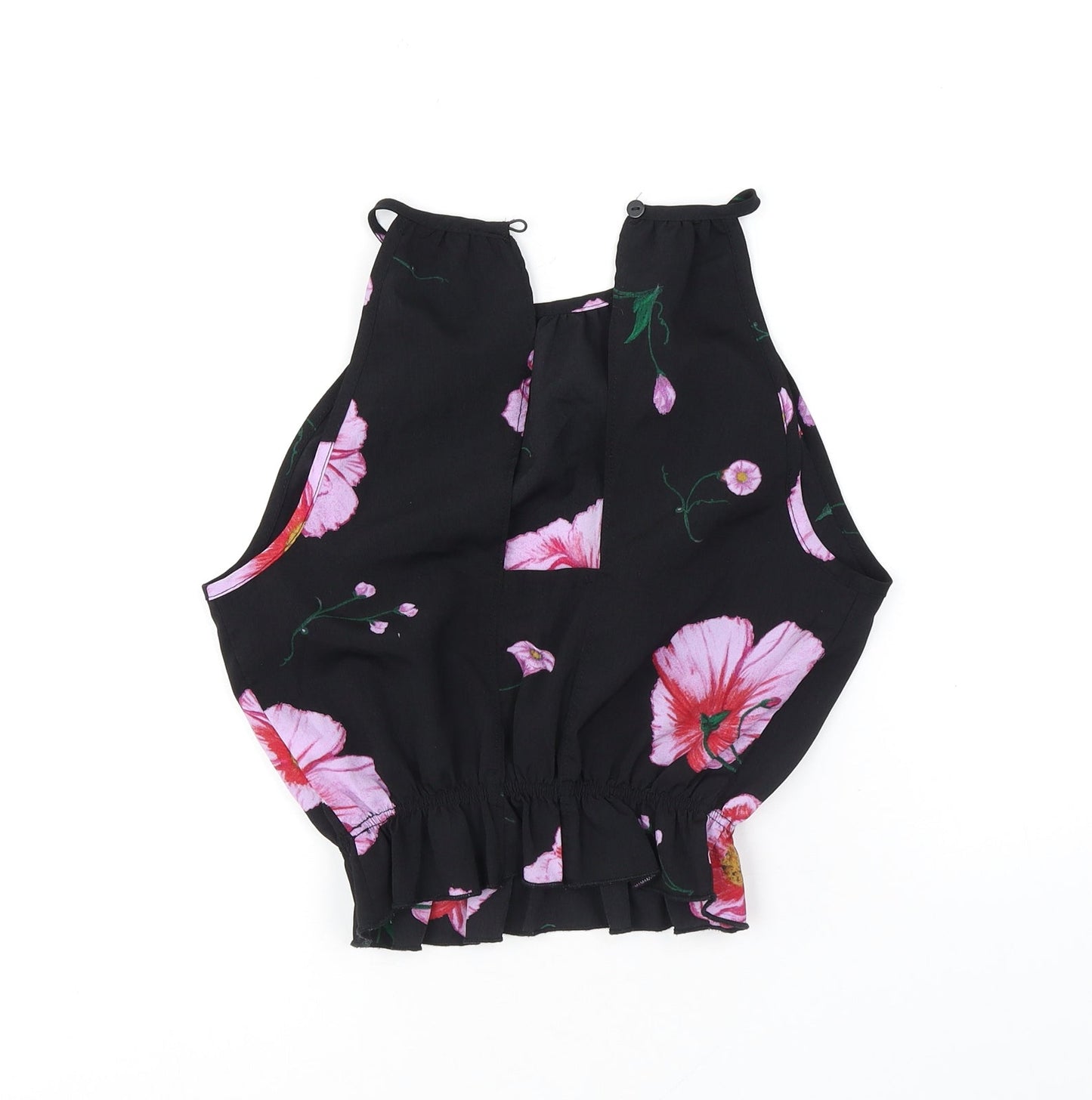 Womens UK Size XS Terranova Black Cropped Tank