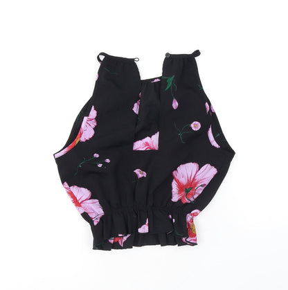 Womens UK Size XS Terranova Black Cropped Tank