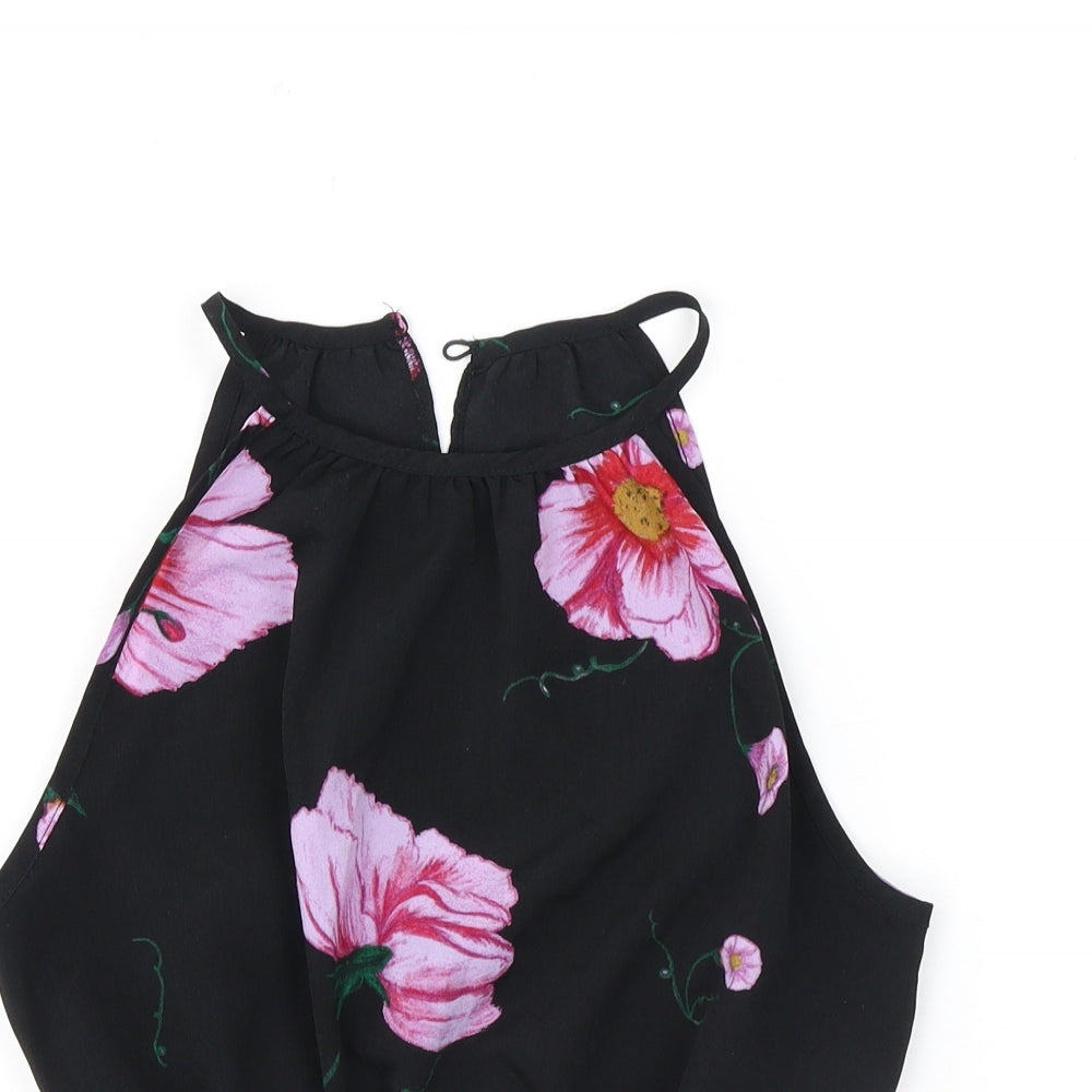 Womens UK Size XS Terranova Black Cropped Tank
