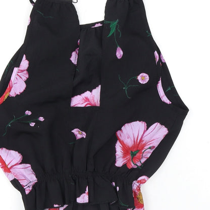 Womens UK Size XS Terranova Black Cropped Tank