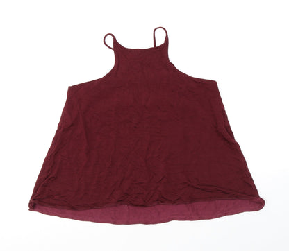 River Island Womens Red Viscose Basic Tank Size 8 Halter