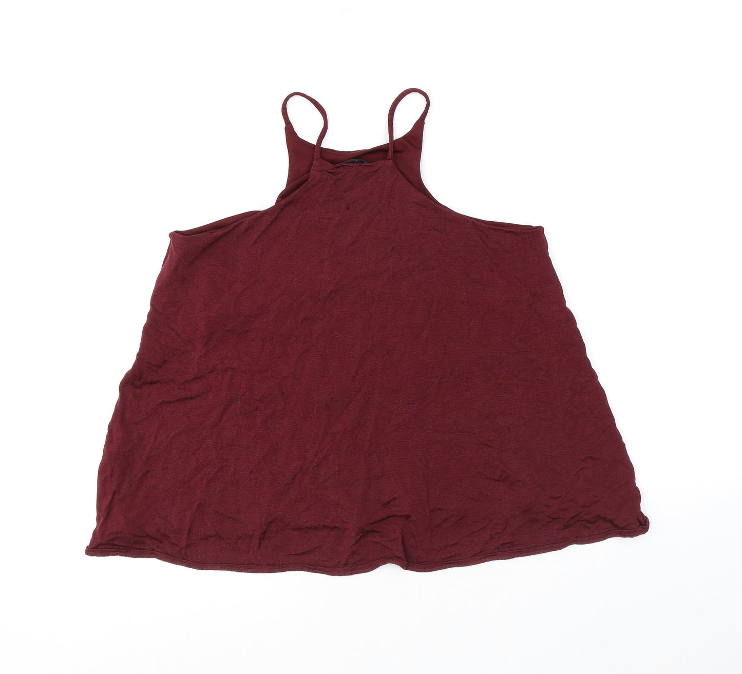 River Island Womens Red Viscose Basic Tank Size 8 Halter