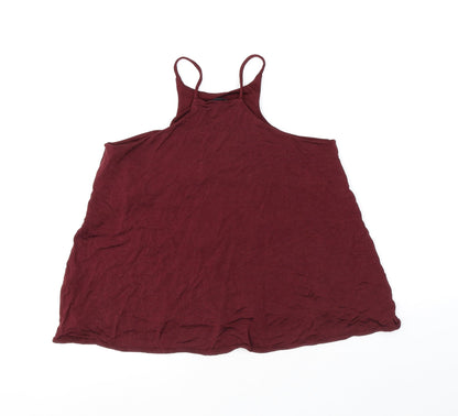 River Island Womens Red Viscose Basic Tank Size 8 Halter