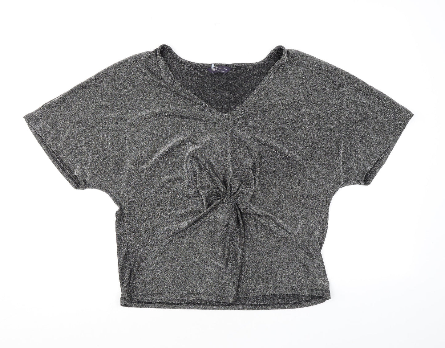 Womens UK Size L Marks and Spencer Silver Basic T-Shirt