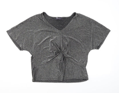 Womens UK Size L Marks and Spencer Silver Basic T-Shirt
