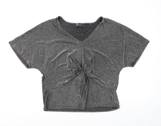 Womens UK Size L Marks and Spencer Silver Basic T-Shirt