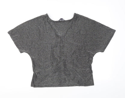 Womens UK Size L Marks and Spencer Silver Basic T-Shirt