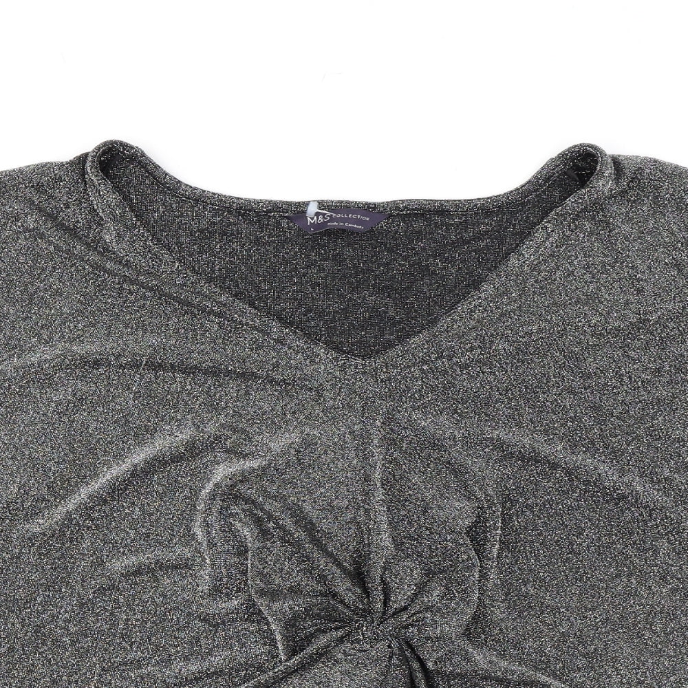 Womens UK Size L Marks and Spencer Silver Basic T-Shirt