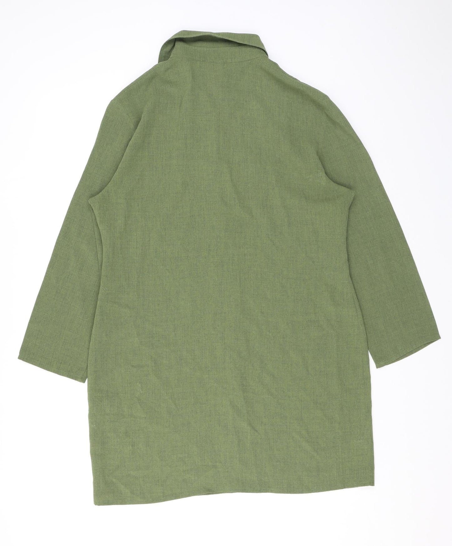 Offshoot Womens Green Polyester Basic Button-Up Size 16 Collared