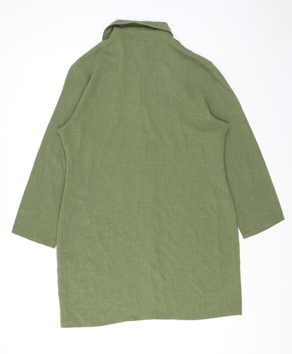 Offshoot Womens Green Polyester Basic Button-Up Size 16 Collared