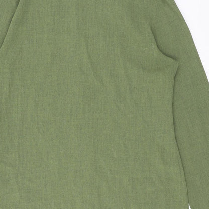 Offshoot Womens Green Polyester Basic Button-Up Size 16 Collared