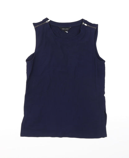 Womens UK Size 8 New Look Blue Basic Tank