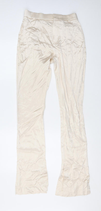Womens UK Size M Zara Regular Fit  Ivory Trousers