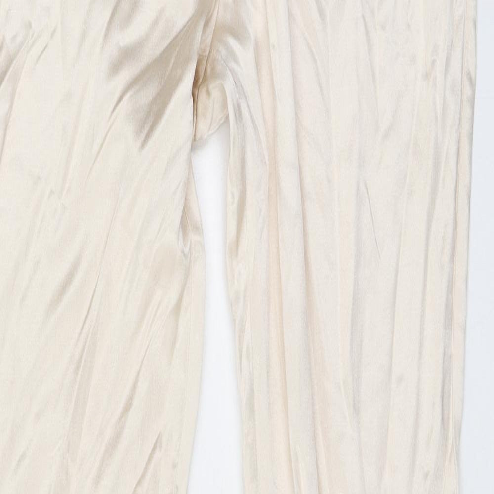 Womens UK Size M Zara Regular Fit  Ivory Trousers