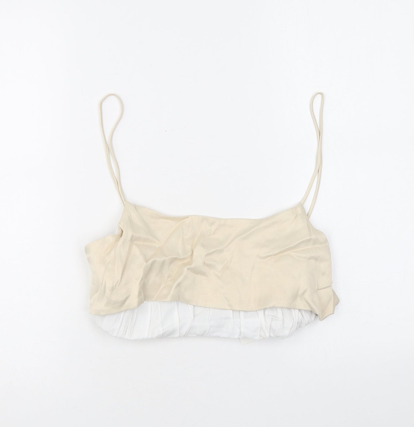 Womens UK Size S Zara Beige Cropped Tank