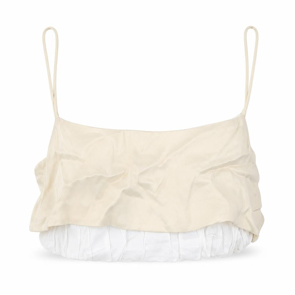 Womens UK Size S Zara Beige Cropped Tank