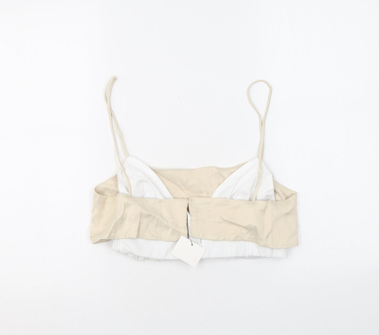 Womens UK Size S Zara Beige Cropped Tank