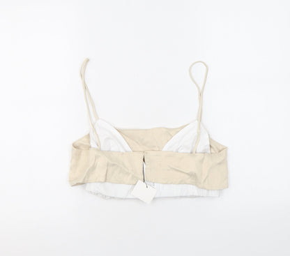 Womens UK Size S Zara Beige Cropped Tank
