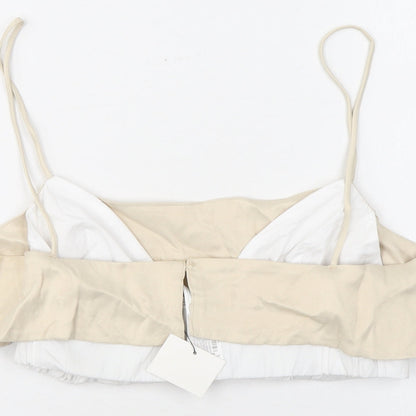 Womens UK Size S Zara Beige Cropped Tank