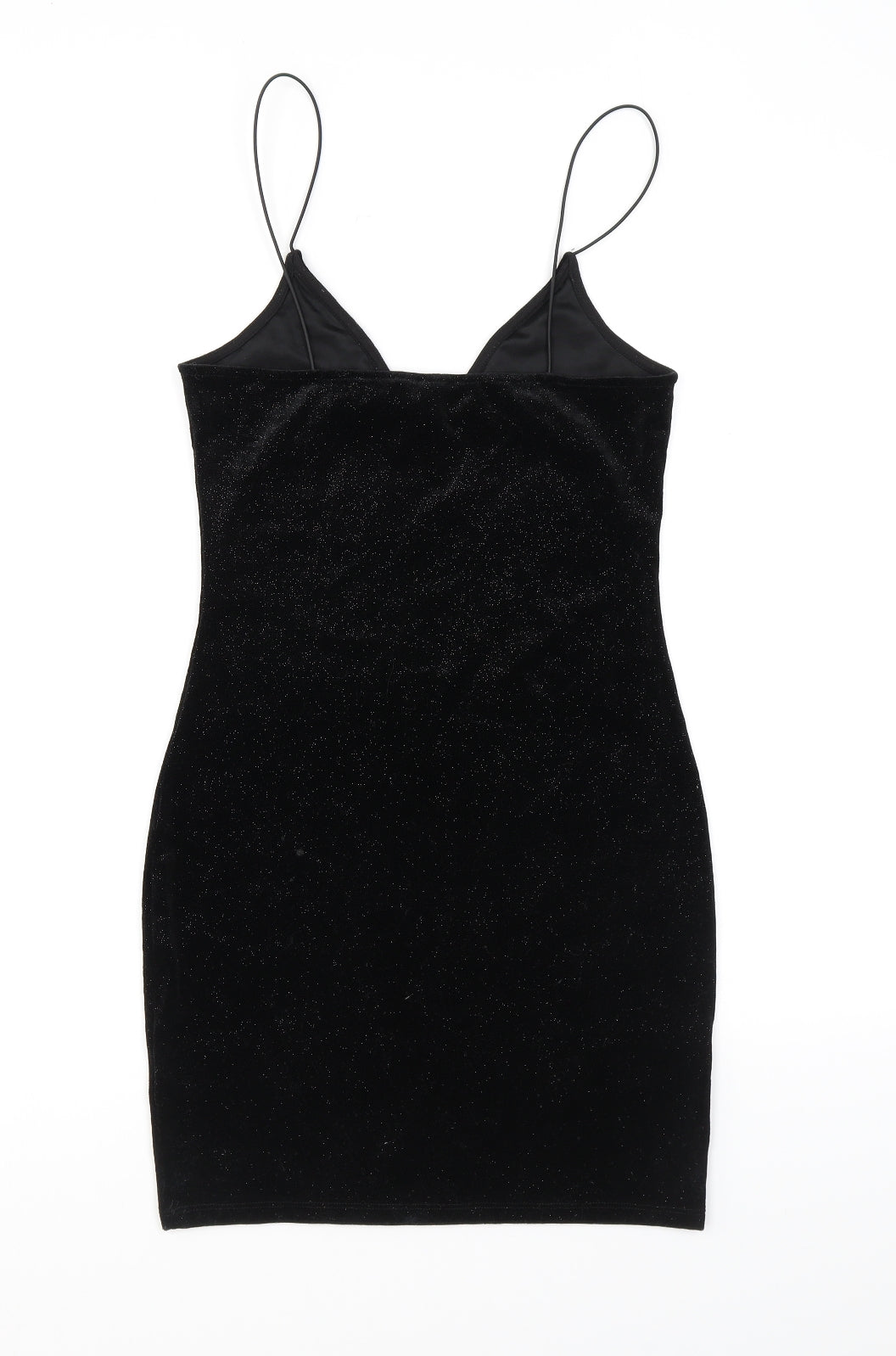 Divided by H&M Womens Black Polyester Bodycon Size S V-Neck Pullover - Sparkle