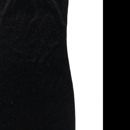 Divided by H&M Womens Black Polyester Bodycon Size S V-Neck Pullover - Sparkle