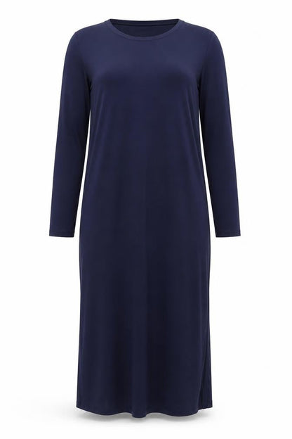 Flounce Womens Blue Viscose A-Line Size 14 Round Neck Pullover