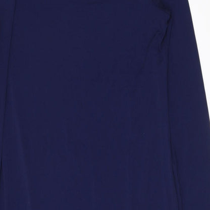 Flounce Womens Blue Viscose A-Line Size 14 Round Neck Pullover