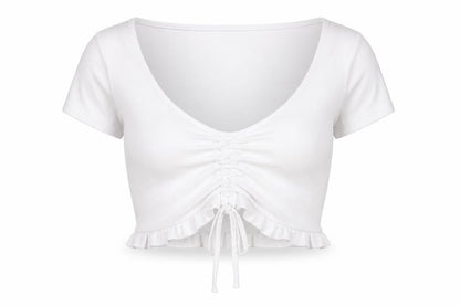 Womens UK Size M Dunnes Stores White Cropped T-Shirt