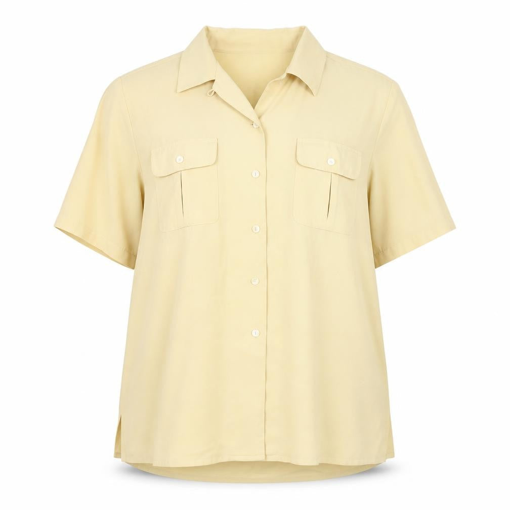 Womens UK Size 16 Berkertex Yellow Basic Button-Up