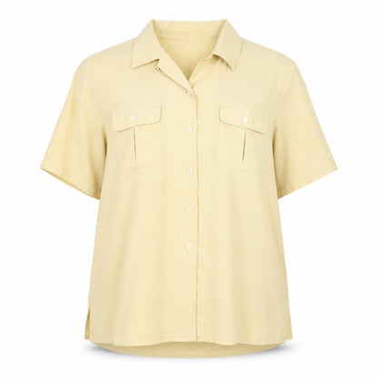 Womens UK Size 16 Berkertex Yellow Basic Button-Up