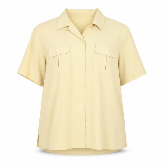 Womens UK Size 16 Berkertex Yellow Basic Button-Up