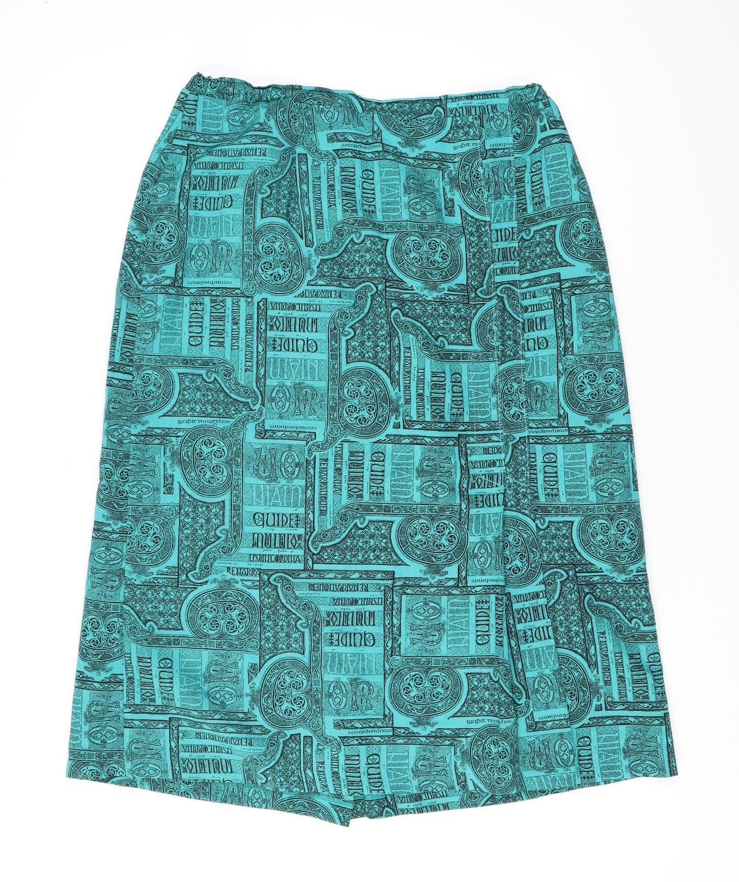 Rio Womens Green Geometric Polyester Straight & Pencil Skirt Size 14 Zip