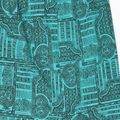 Rio Womens Green Geometric Polyester Straight & Pencil Skirt Size 14 Zip