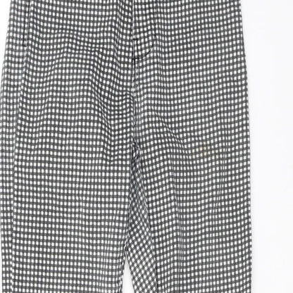 Bershka Womens Black Check Cotton Jegging Jeans Size 6 L25 in Regular Zip
