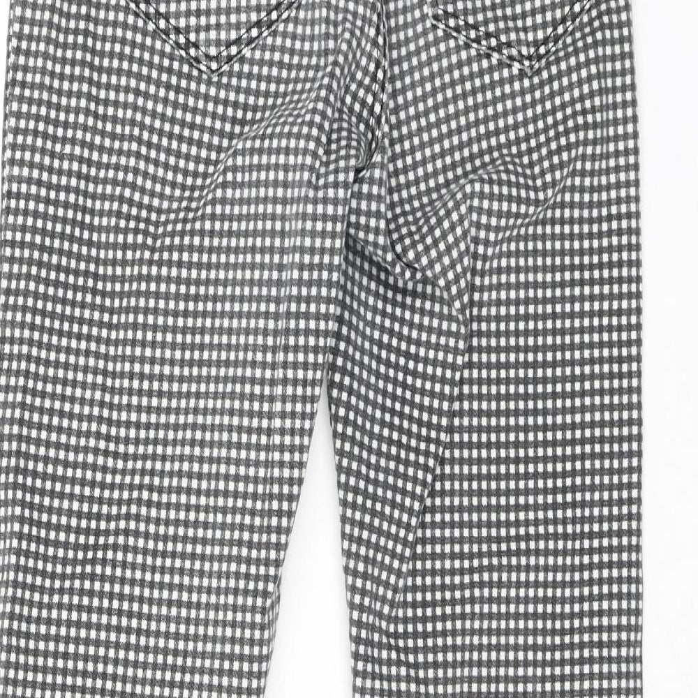 Bershka Womens Black Check Cotton Jegging Jeans Size 6 L25 in Regular Zip