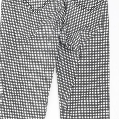 Bershka Womens Black Check Cotton Jegging Jeans Size 6 L25 in Regular Zip