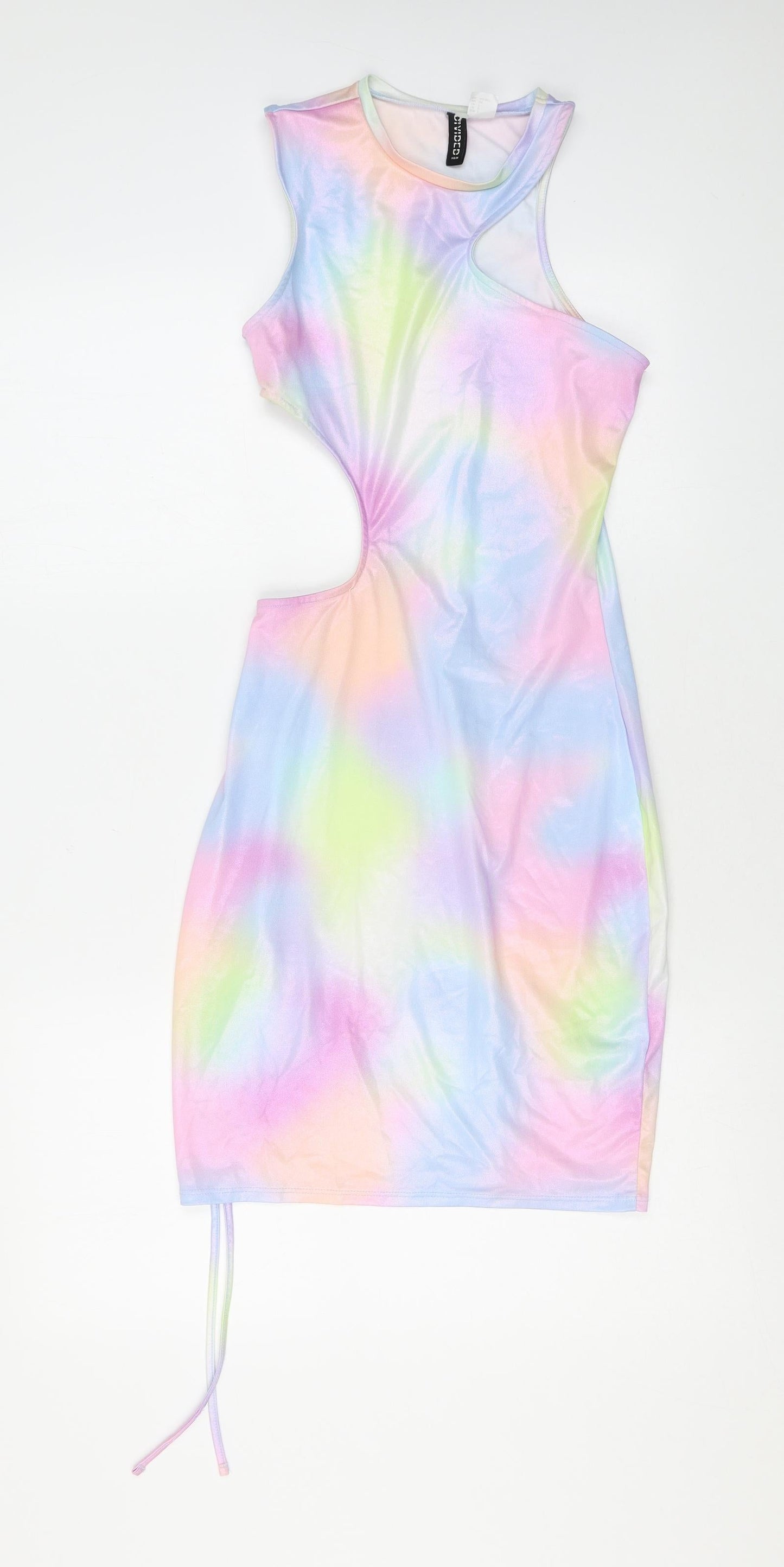 Divided by H&M Womens Multicoloured Geometric Polyester Bodycon Size S Round Neck Pullover - Cutout