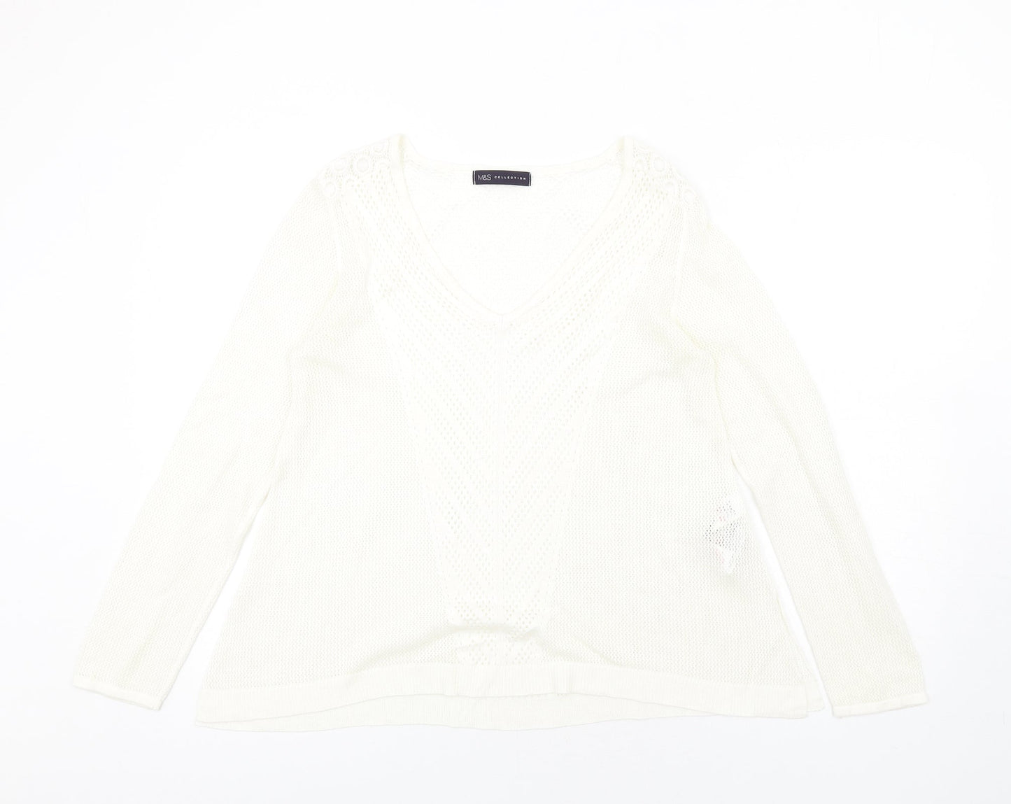 Womens UK Size 12 Marks and Spencer Ivory Pullover Jumper