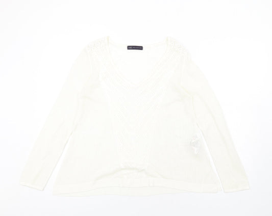 Womens UK Size 12 Marks and Spencer Ivory Pullover Jumper