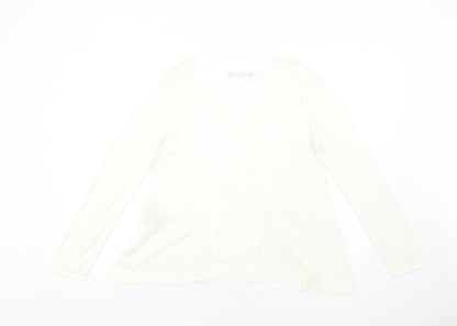 Womens UK Size 12 Marks and Spencer Ivory Pullover Jumper