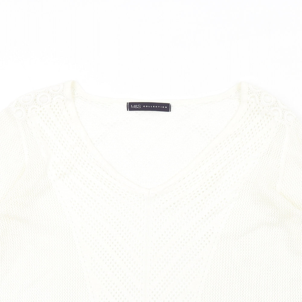 Womens UK Size 12 Marks and Spencer Ivory Pullover Jumper