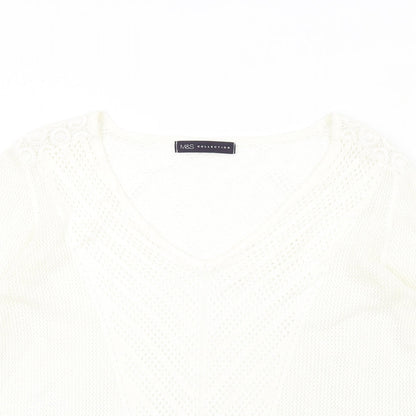 Womens UK Size 12 Marks and Spencer Ivory Pullover Jumper